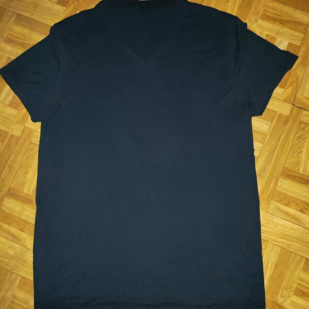 All black V-neck shirt